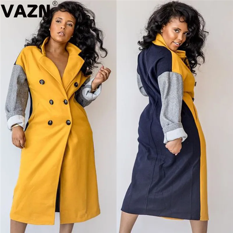 VAZN BN9200 открытое пальто Новая Осенняя Повседневная красочная модная уличная шея с длинным рукавом Офисная Женская рубашка