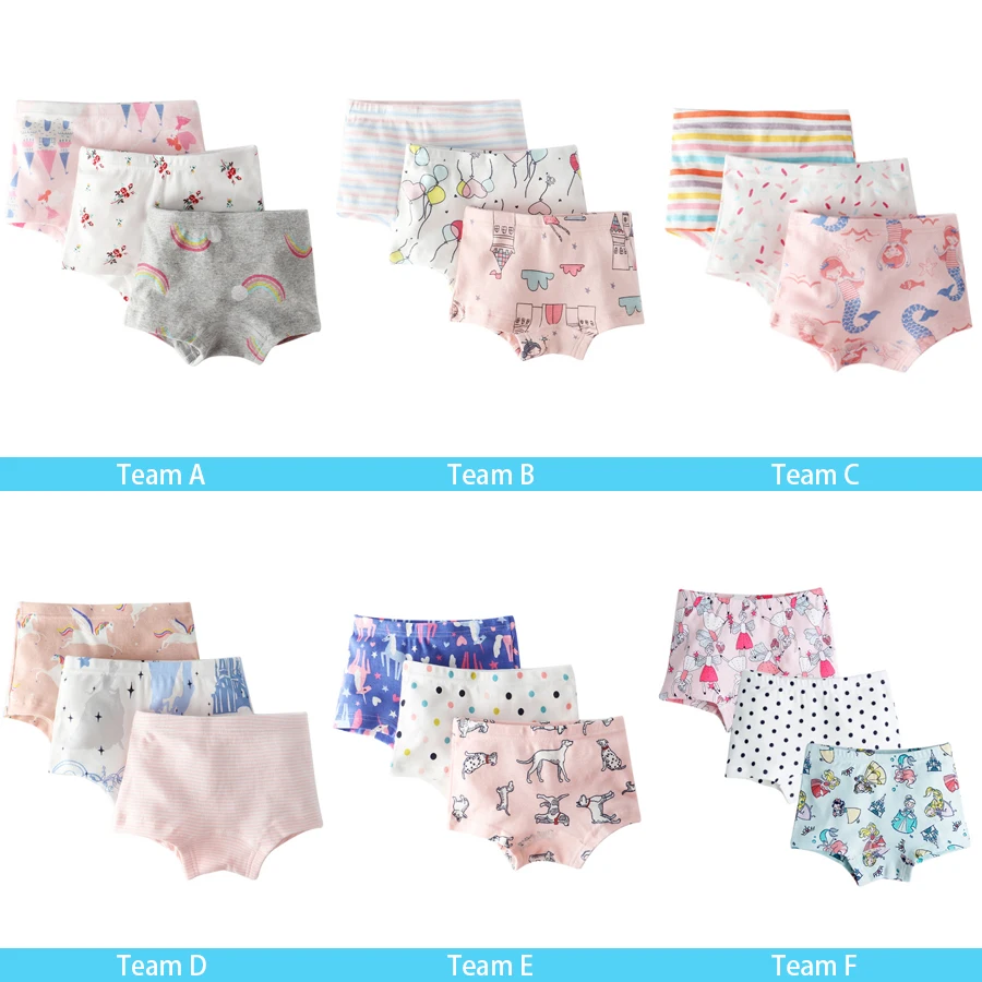 SheeCute/Для девочек, для малышей и детей постарше, для 3-комплект нижнего белья мягкие хлопковые трусы для малышей, трусы детские плавки