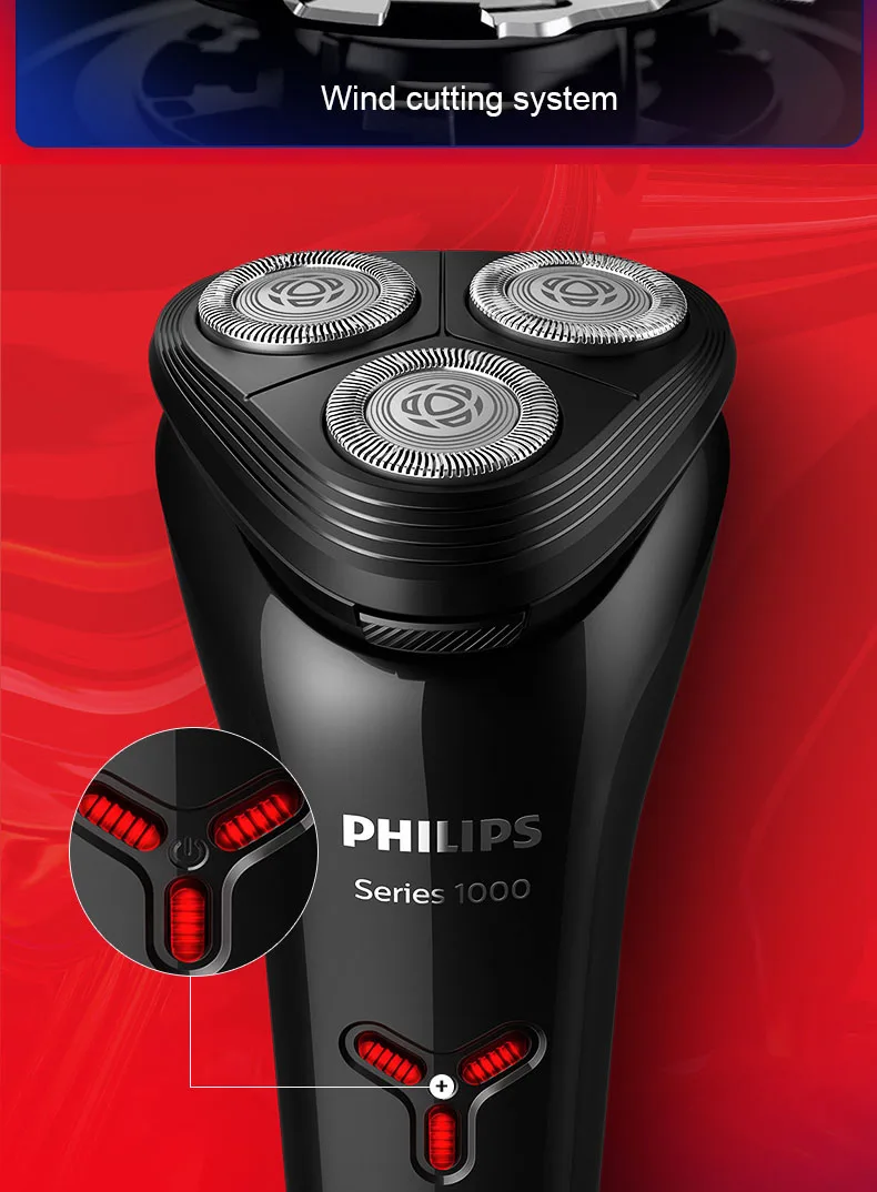 Электробритва Philips S1000 серия сухая и влажная S1103 Мужская моющаяся перезаряжаемая Бритва 100-240 в 8 часов зарядки