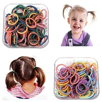 ahb 100pcs hair rings colorful hair bands decoration accessories diy hair bows handmade crafts materials kids accessories