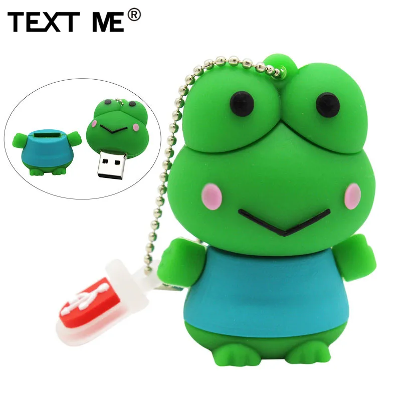 USB флеш накопитель TEXT ME cartoon cute frog model usb2.0 4 ГБ 8 16 32 64 ГБ|USB флэш-накопители| |