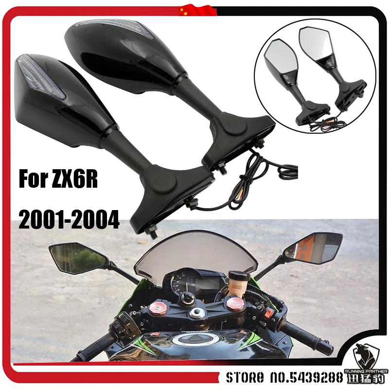 

For HONDA CBR 600RR 1000RR F3 F4 Yamaha FZ1 FAZER Suzuki SV650 Motorcycle Front Back LED Turn Signal Integrated Mirrors