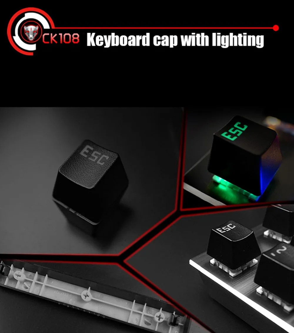 Motospeed CK108 механическая клавиатура Русский Английский 104 клавиш RGB синий переключатель игровой проводной светодиодный подсветка для геймеров ПК планшет Настольный