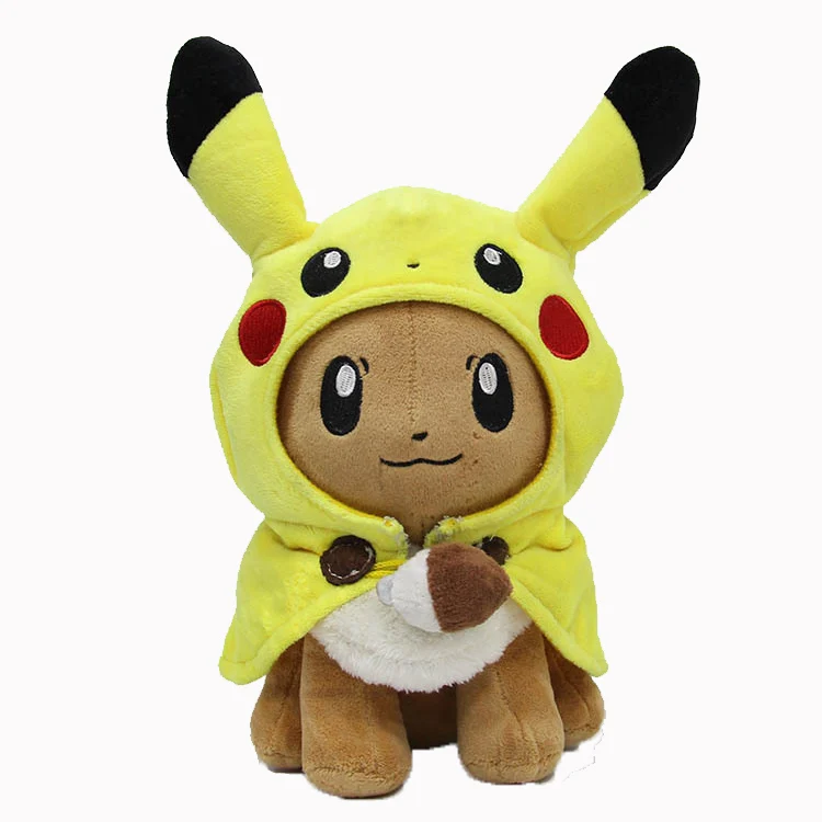 30 см Пикачу Косплей Eevee плюшевые игрушки Животные Кукла чучела аниме с одеждой праздник день рождения Карманный подарок для детей