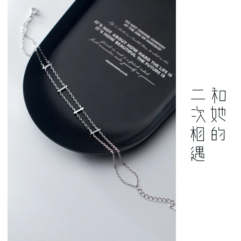 Женский двухслойный браслет ElfoPlataSi цельный из стерлингового серебра 925 пробы