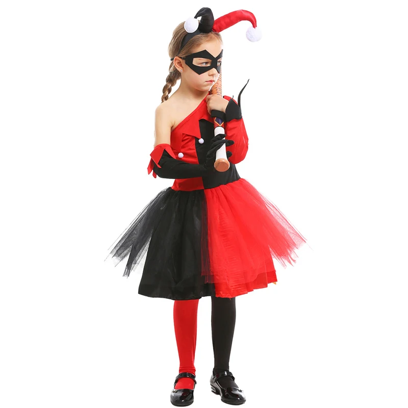 Для девочек Карнавальный костюм хентай клоуна на Хеллоуин Джокер Косплэй