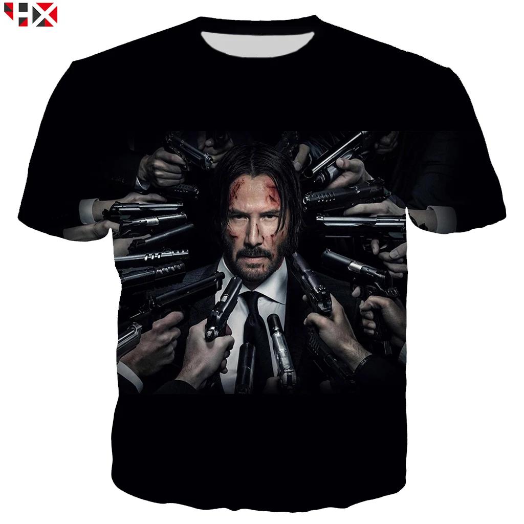 Летняя мужская футболка John Wick Chapter 3, новинка, 3D принт, Мужская/женская футболка, фильм, короткий рукав, уличная одежда, футболки, топ, X110 - Цвет: T shirt 1