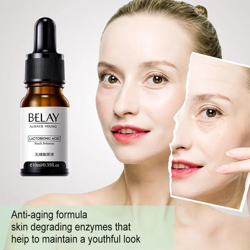 

3 Pcs Belay Lactobionic Acid Solution Face Serum Instant Minimize Pores Perfection Oil-Control Whitening Dull Skin Anti-Aging