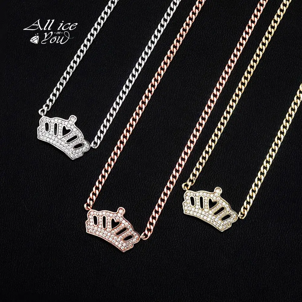 ALLICEONYOU хип хоп Высокое качество 18 дюймов с 2 дюймовым хвостовой цепочкой AAA + CZ
