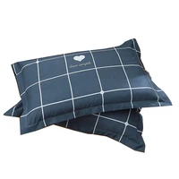 2pcs pillowcase fashion brushed cotton pillow case solid color plaid bedroom home decoration multicolor 40x60 48x74 bed