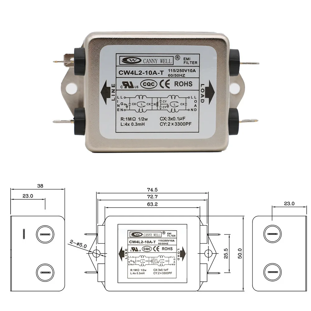 Электромагнитный фильтр яркий однофазный 115 В переменного тока 250 20 А Гц|Детали