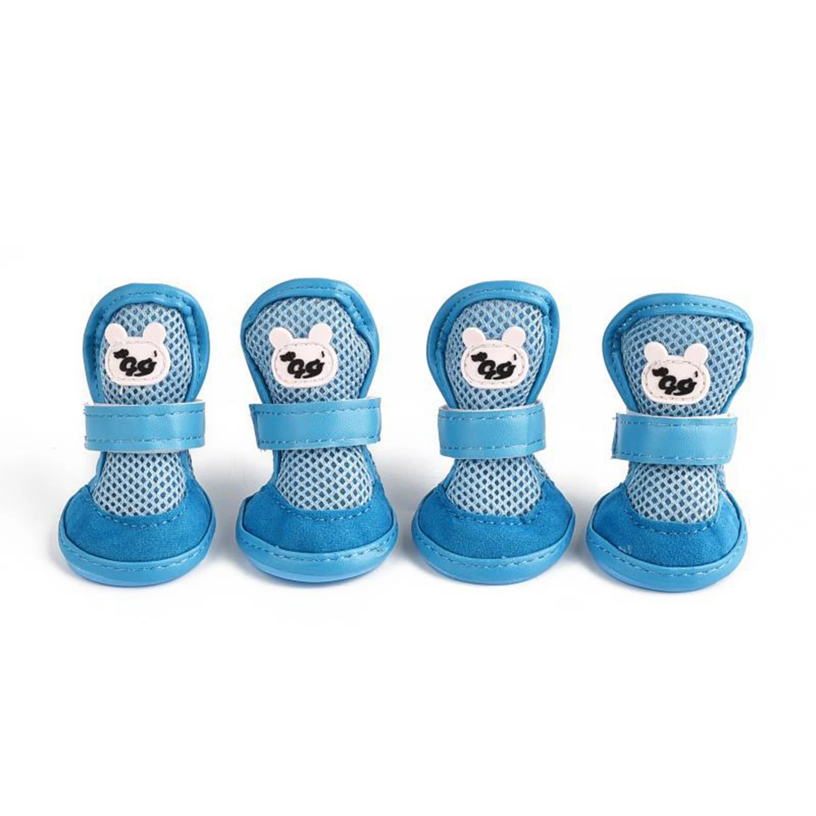 4 шт. модные летние сандалии для собак мягкая дышащая Нескользящая Милая сетчатая