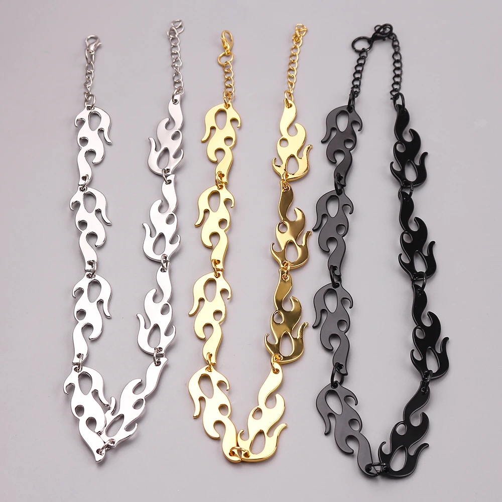 Модное простое хип хоп властное ожерелье Пламя Харадзюку уличная панк аксессуар