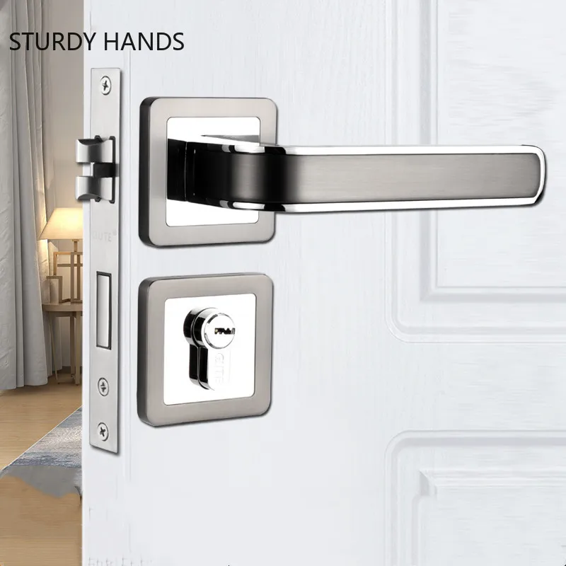

Modern Zinc Alloy Door Handle Lock Bedroom Mute Security Door Locks Indoor Universal Deadbolt Lock Furniture Hardware Supplies