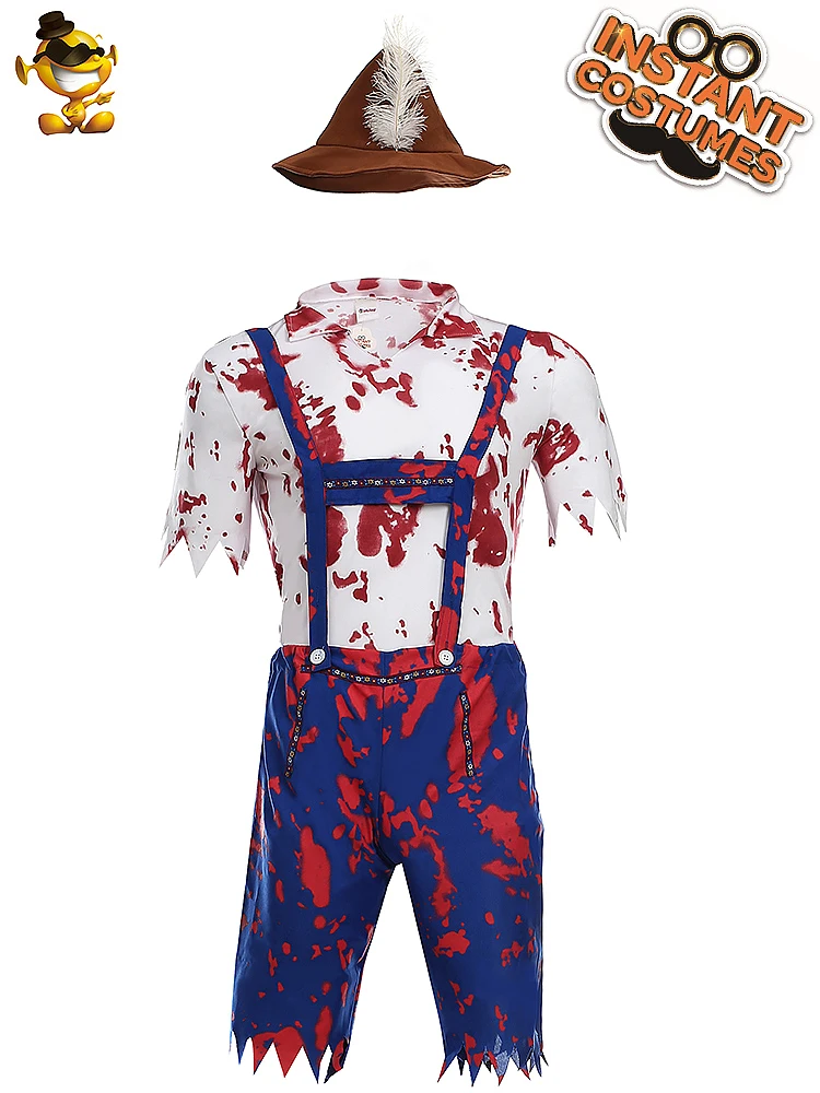 Мужской костюм для косплея на Хэллоуин с кровавым пивом взрослых Октоберфест