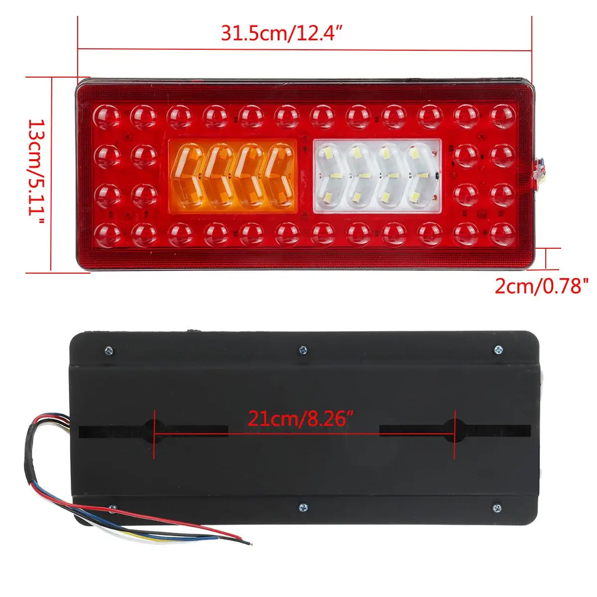 

2pcs 24V Dynamic Car Truck Tail Light Brake Light Turn Signal Lamp Rear Reverse Lamp For Trailer Lorry Bus Caravans Boat Campers