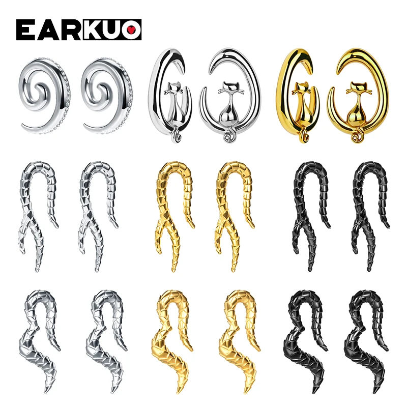 Растяжки для пирсинга EARKUO из нержавеющей стали ювелирные изделия прокола кота и