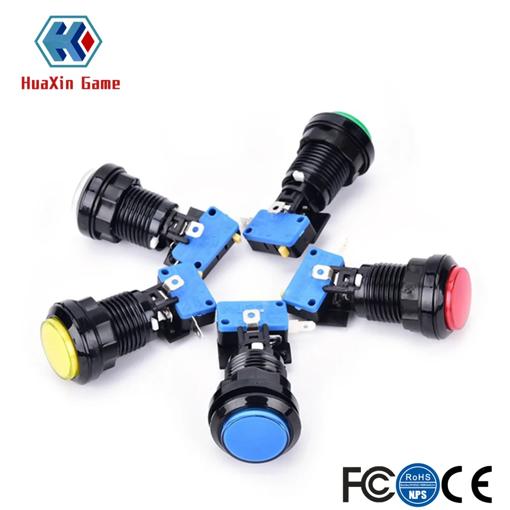 10 шт./Лот DIY аркадные детали 5 цветов 30 мм маленький черный обод светодиодная