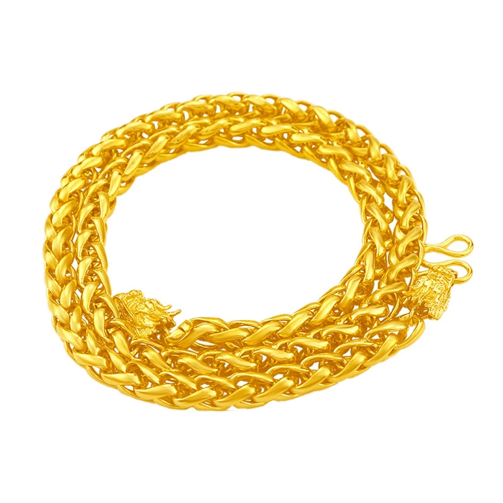 

Византийская цепочка Ожерелье для мужчин ювелирные изделия позолоченное желтое классическое мужское колье до ключиц витая Цепочка подарок 60 см в длину