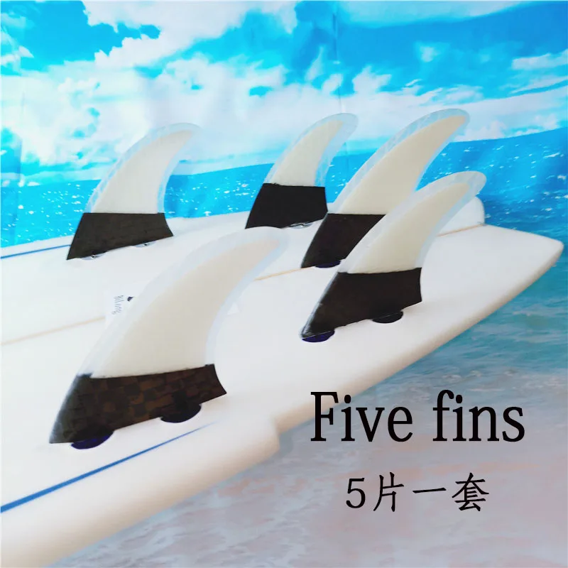 Комплект плавников для серфинга Twin Tri Quad Five fin BiLong FCS box S + XS Размер 5 стандартный