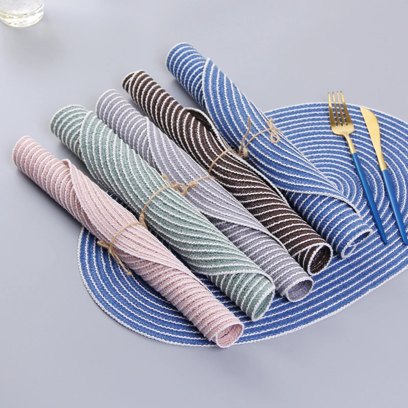 Круглый коврик из хлопковой нити не скользит для обеденного стола диск миска