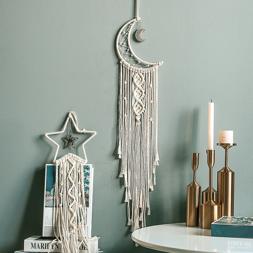 Подвеска с бахромой в скандинавском стиле Луна и Звезда висячие украшения