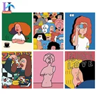 Набор для рисования по номерам на холсте, с мультяшными персонажами