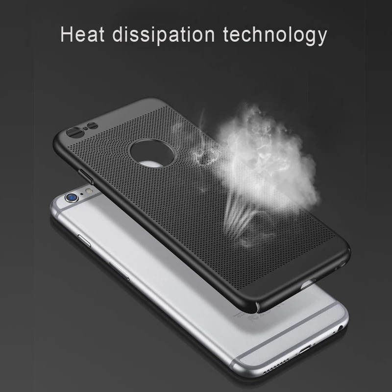For iPhone 11 11Pro Max case Ultra Slim Grid Heat Dissipate Phone Case SE 6 S 6S 7 8 Plus X XS MAX XR Matte Hard Cover |