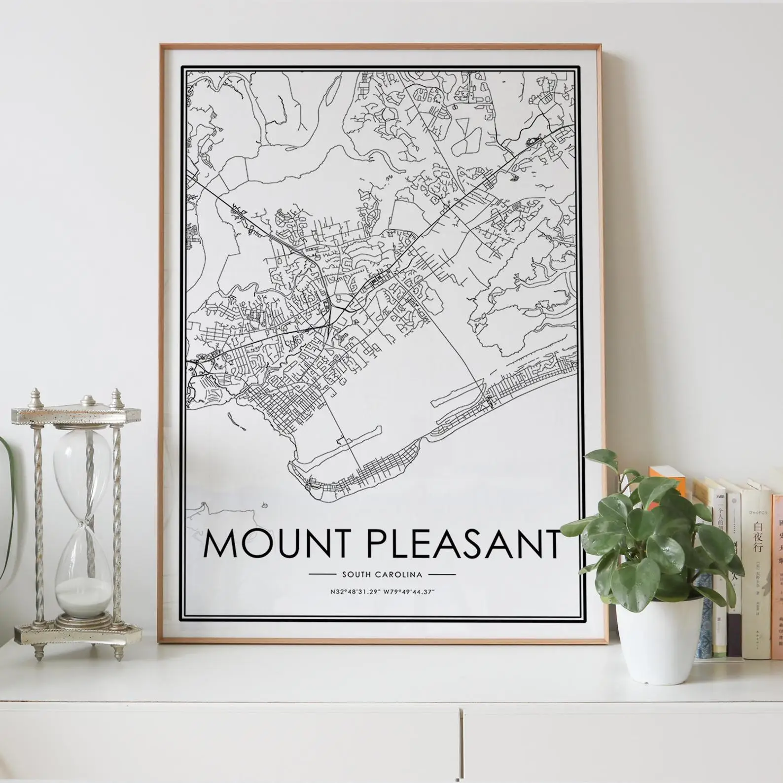 Карта города США с креплением приятная Южная Каролина скандинавский