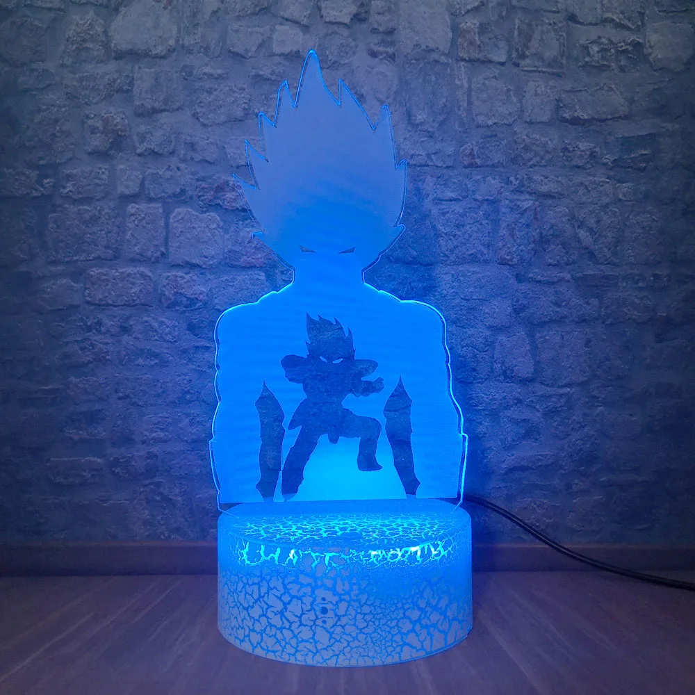 Лампа Dragon Ball Goku Рисунок 7 цветов Сенсорная Оптическая иллюзия настольная лампа