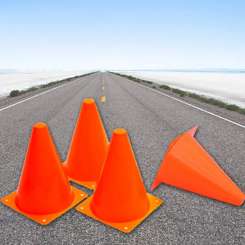 Горячие HG-пластиковые дорожные конусы-12 упаковок многоцелевой конструкции тема