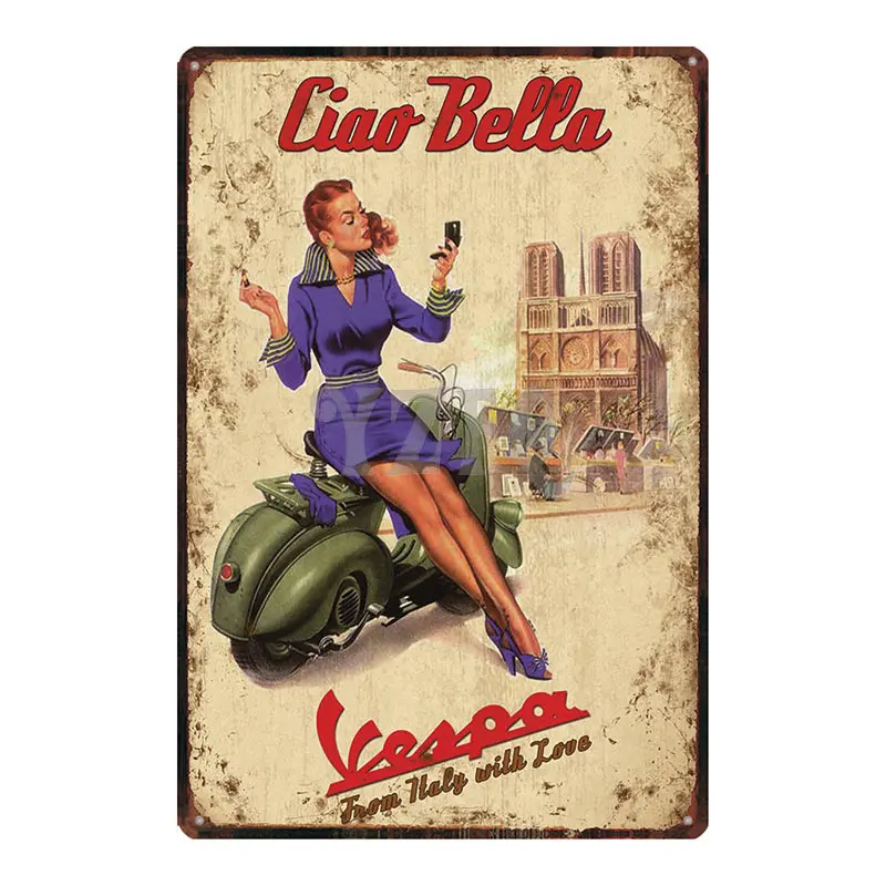 Классический Мотоцикл Олово настенная вывеска Ретро домашняя стена для