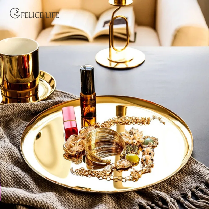 Простой металлический лоток для хранения ювелирных украшений лотки-органайзеры