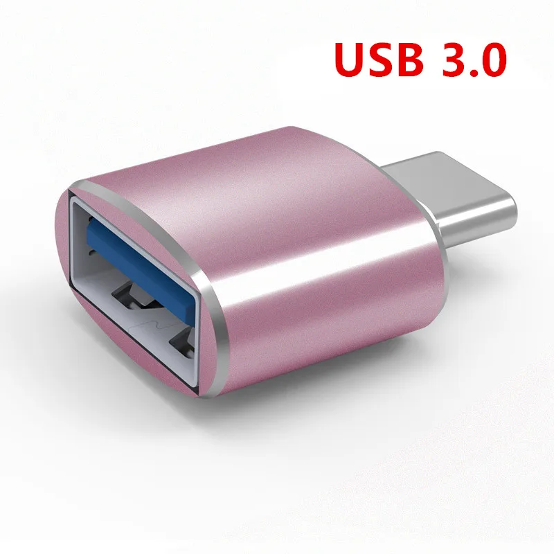 Розовый Адаптер type-C USB-C type-C к USB 2,0 3,0 конвертер телефона OTG кабель для samsung S8 S9 Note 8 huawei mate 9 P20 Xiaomi Mix 2S - Цвет: Розовый