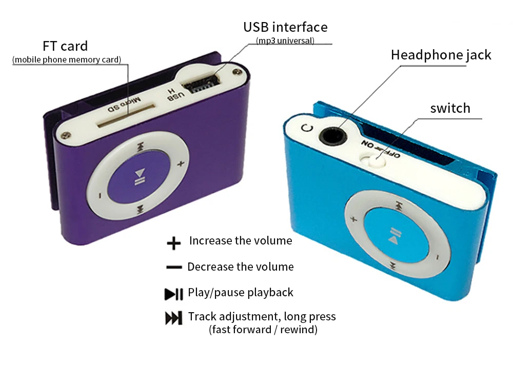 Портативный мини Mp3 музыкальный плеер Mp3 плеер Поддержка Micro TFCard слот USB MP3 S порт плеер USB порт с наушниками для Iphone