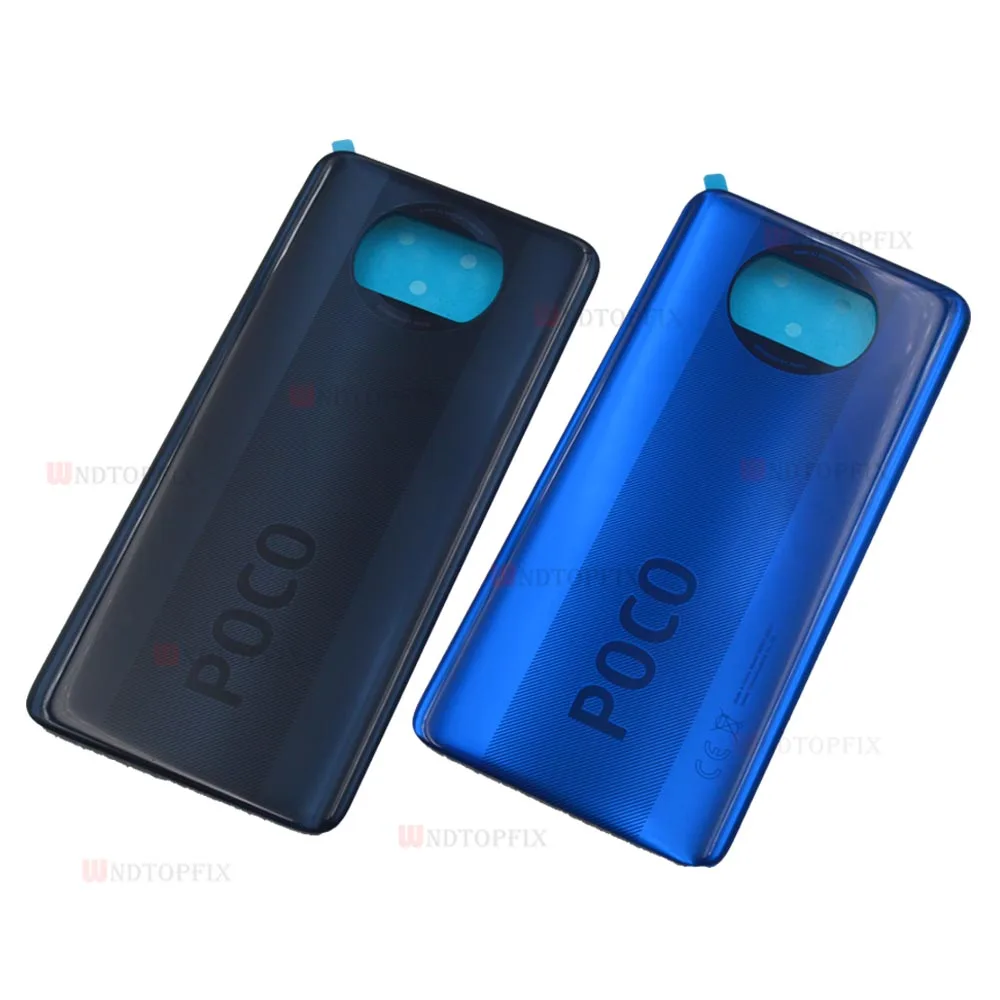 Задняя крышка батарейного отсека для Xiaomi Poco X3 NFC стеклянная с клеем|Корпусы и