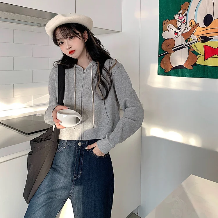 Живой новый корейский модный супер популярный свободный свитер с капюшоном |