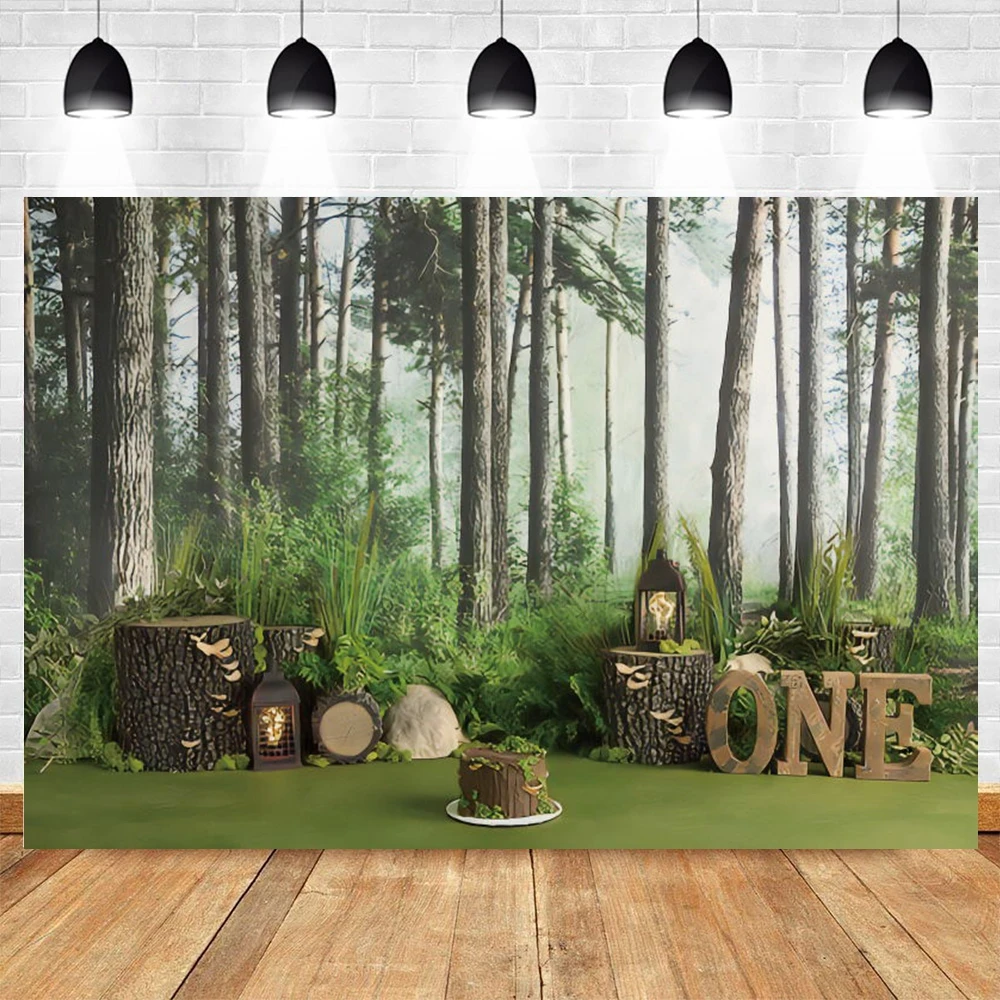 

Jungle Forest Newborn Baby Shower Portrait 1st Birthday Party Backdrop Photography Photographic Background Photocall Prop Poster