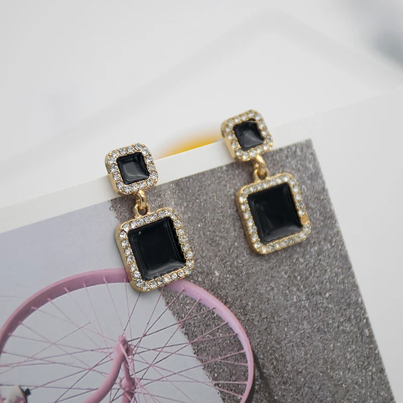 CARTER LISA модные женские Геометрические Квадратные большие серьги с квадратной