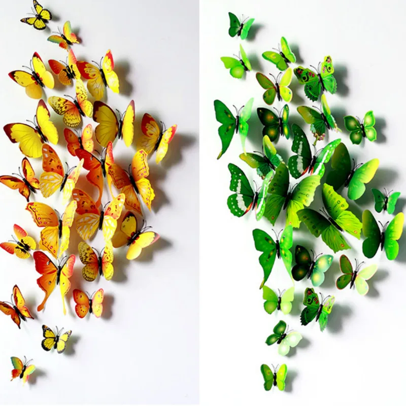 

1@# Colorful Wall Stickers Butterfly 3D Wallpaper Pvc House Decoration High Quality Wall Stickers Wallpapers for Living Room