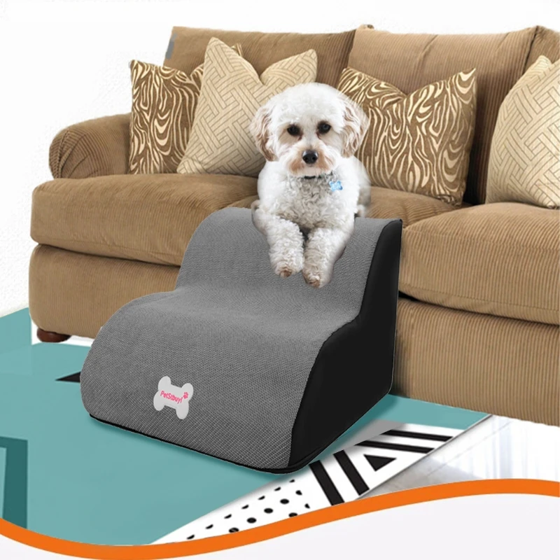 

Pet Climbing Stairs Pet Ramp Ladder Toy Portable Non-Slip Treads Stairs 2 Step Gear Easy Step For Dogs And Cats Training DropShi