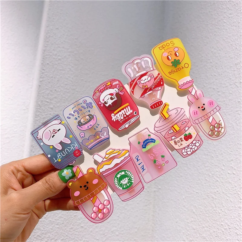 Заколка для волос кола девочек мультяшный зажим боковая детская заколка молока