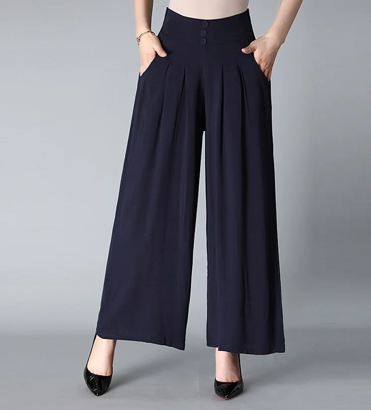 

Women's Trousers Summer Fashion Thin Wide Leg Pants Large Size Loose High Waist Casual Women Pants Skirt Pants Dance Pants A1789