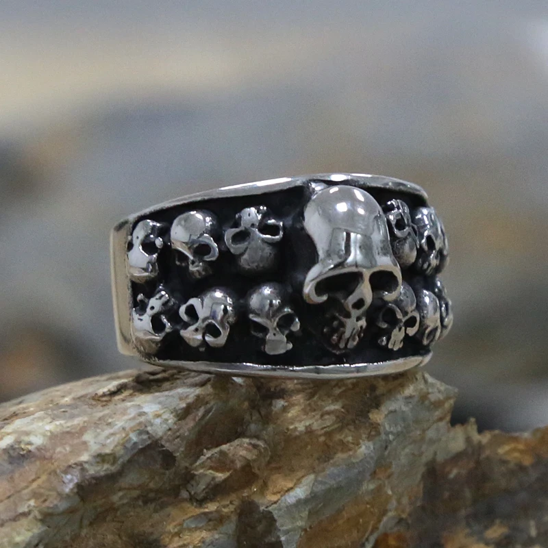 Кольцо в готическом стиле Мужское байкерское ювелирное изделие из нержавеющей