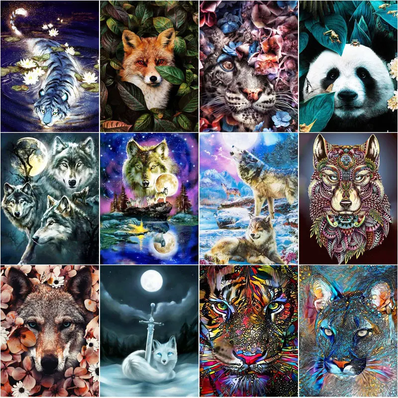 5D алмазная живопись сделай сам животное тигр волк группа на заказ квадратные