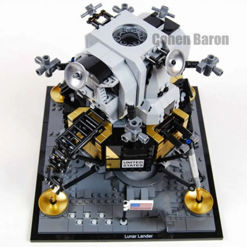 Новинка США серия Space Apollo 11 Lunar mouldle Lander Fit lepinings 10266 Technic Дети Рождество DIY подарок