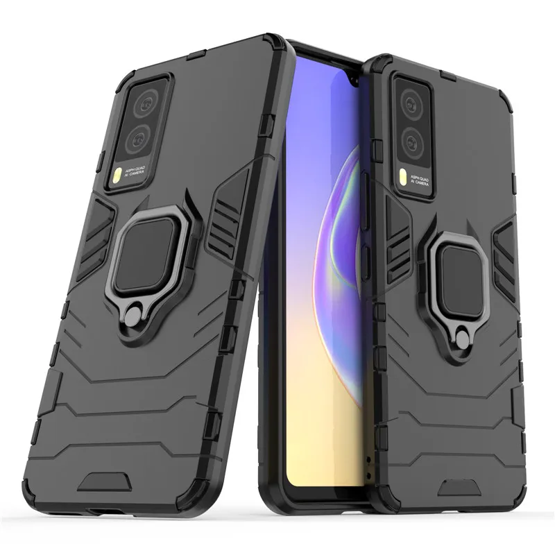 For Vivo V21E 5G Case For Vivo V21E 5G Cover Shockproof Soft Silicone Ring Stand Protective Bumper Phone Case For Vivo V21E V21