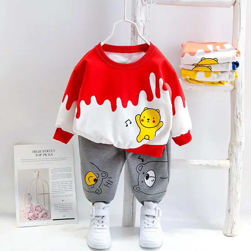

Baby Cartoon Set Spring Autumn Outfits Cotton Tops +pants 2pcs Infant Newborn For Bebes Clothing Kids Tracksuit