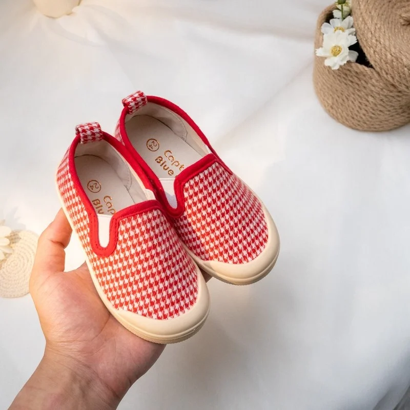 

Infants Children Shoes 2021 Spring and Autumn New Toddler Kids Canvas Shoe Little Baby Boys and Girls Plaid Cotton Casual Shoe