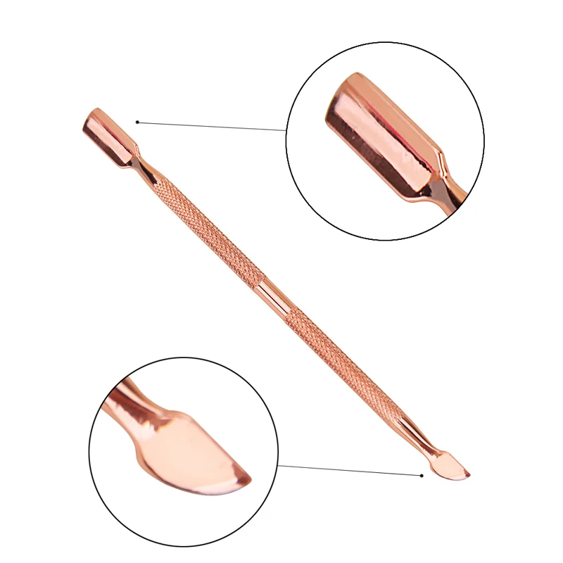 3 шт./пакет розовое золото Pro Нержавеющая сталь толкатель для удаления кутикулы